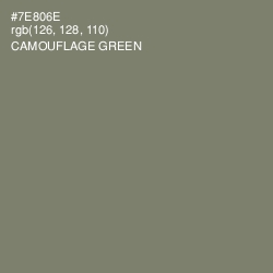#7E806E - Camouflage Green Color Image